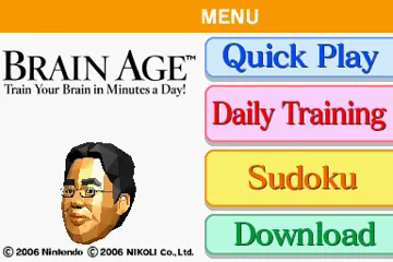 Brain Age - Train Your Brain in Minutes a Day! (USA) (Rev 1) screen shot title